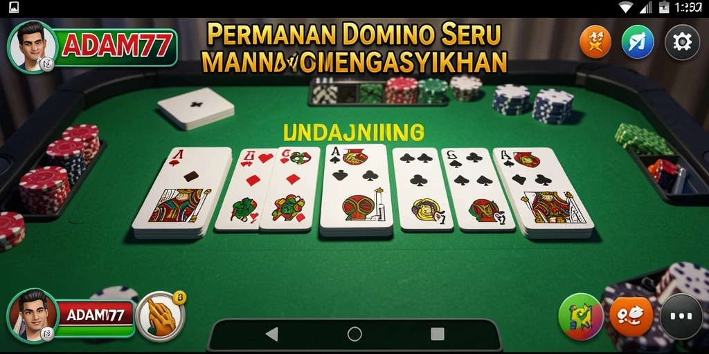 Screenshot gameplay ADAM77 yang menarik saat bermain Domino.