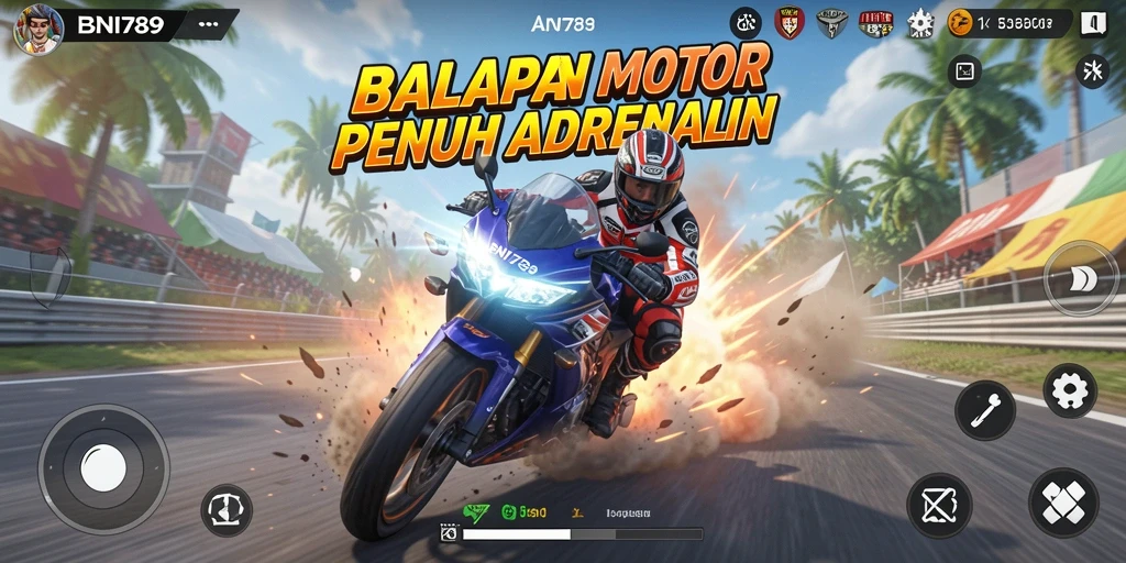 Gameplay seru balapan motor di BNI789 yang penuh aksi.