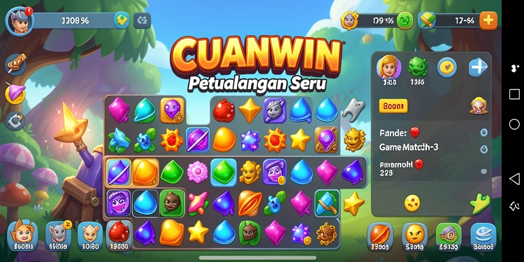Tampilan menarik dan penuh warna dari gameplay CUANWIN.