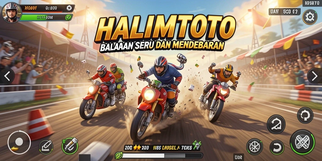 Gameplay balapan yang mendebarkan dan seru.
