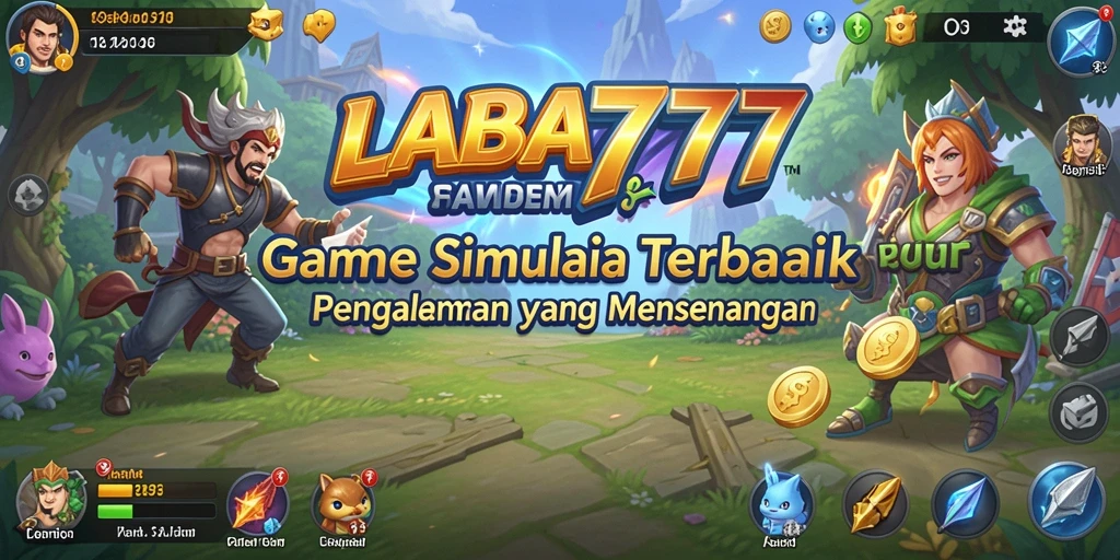 Screenshot utama LABA777 menunjukkan pemain berinteraksi dalam gameplay simulasi yang immersive.
