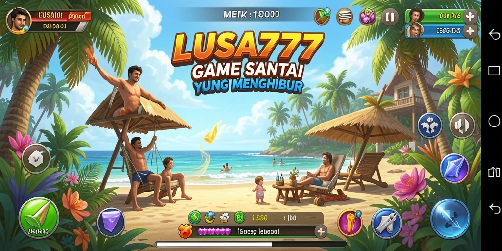 Tampilan gameplay LUSA777 yang ceria dan menghibur.