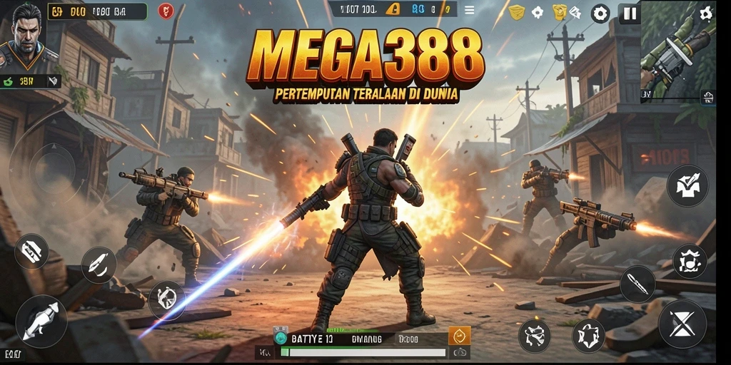 Gameplay seru dan mendebarkan di MEGA388 Battle Royale.
