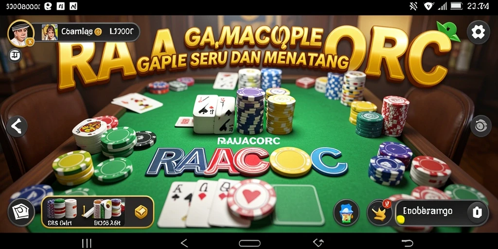 Screenshot RAJACORC menunjukkan keseruan bermain Gaple secara langsung.