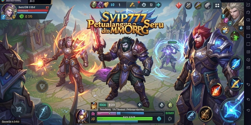 Tangkapan layar gameplay <strong>SVIP777</strong> menampilkan aksi pertempuran yang mendebarkan di dunia MMORPG.